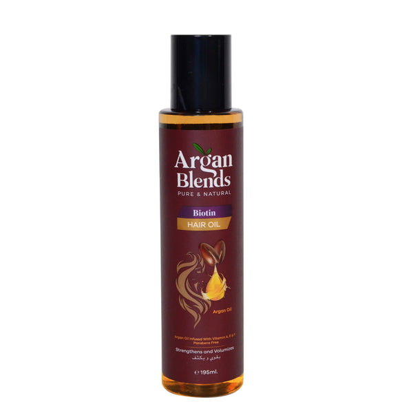 ARGAN BLENDS Biotin Hair Oil with Argan, Coconut and Almond Oils 195ml