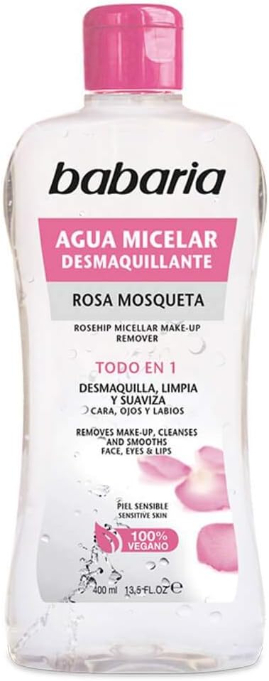 Babaria Gentle Micellar Water Facial Cleanser with Glycerin and Panthenol, 400 ml