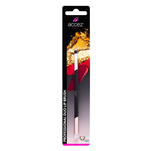 Accez Professional Duo Lip Brush Dual-Ended Synthetic and Silicone Applicator