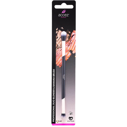 Accez Professional Duo Blender & Banana Makeup Brush, Double-Sided Synthetic Hair
