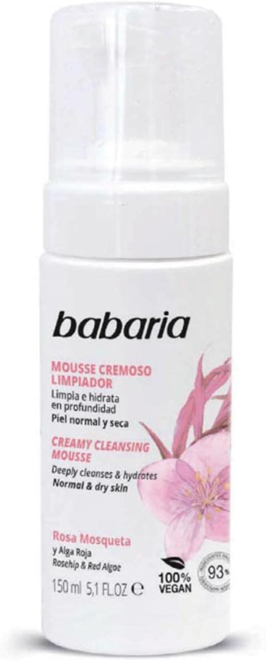 Babaria Creamy Cleansing Mousse Foaming Facial Cleanser with Aloe Vera 150ml