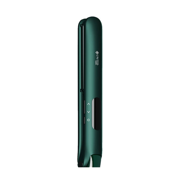 United Professional HS-976 Hair Straightener, Ceramic Plates, Adjustable Temperature, Digital Display, Green