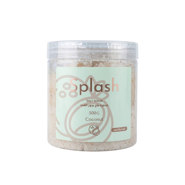 Splash Coconut Salt Scrub for Face and Body, Exfoliating Scrub, Coconut Scent, 500g