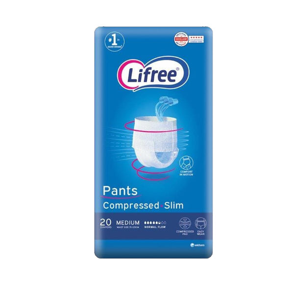 Lifree Adult Diaper Culotte Medium Absorbent Pull-On, Leakage Protection, 20 Pieces