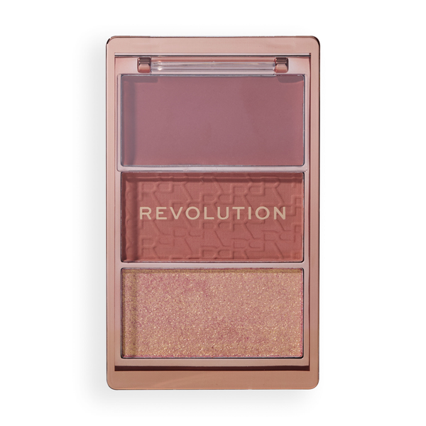 Revolution Blush Icon Palette Powder Blush Aura Points Rose