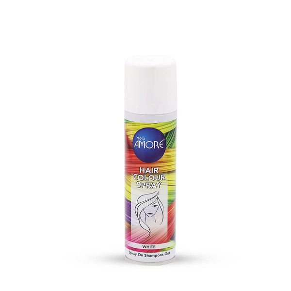 sora AMORE Temporary White Hair Colour Spray, Wash-Out, 150ml