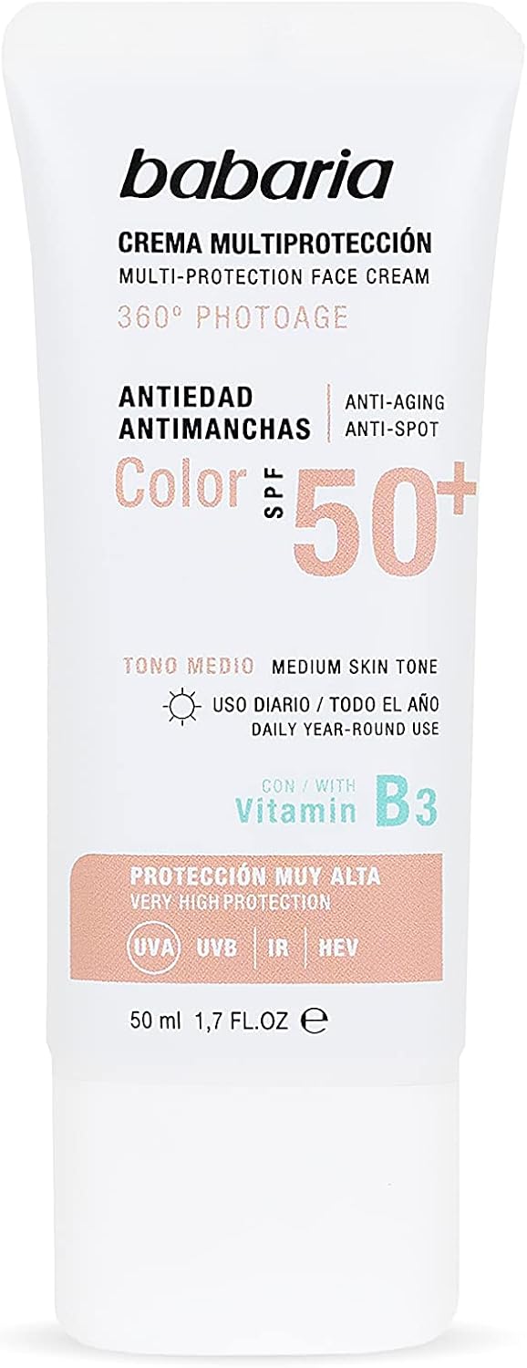 Babaria Multi Protect Face Cream 360 Photoage Tinted SPF 50+ Antioxidant 50ml