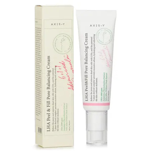 Axis-Y LHA Peel & Fill Pore Balancing Cream Exfoliating Niacinamide 50ml