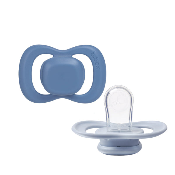 b.box Pacifier Twin Pack Symmetrical Silicone Teat Ocean Sky