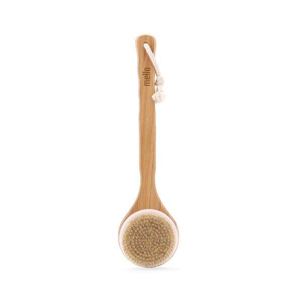 Mella Body Brush Long Handle Wooden Bamboo Exfoliating Brush