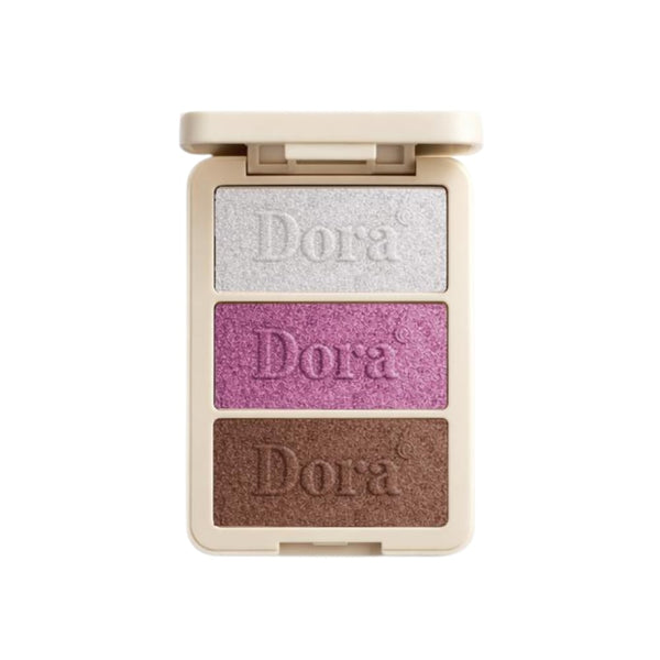 Dora Triple Highlighter Palette Powder Luminous Finish 02