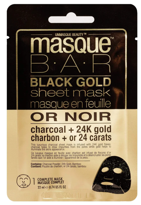 MASQUE BAR Black Gold Sheet Face Mask