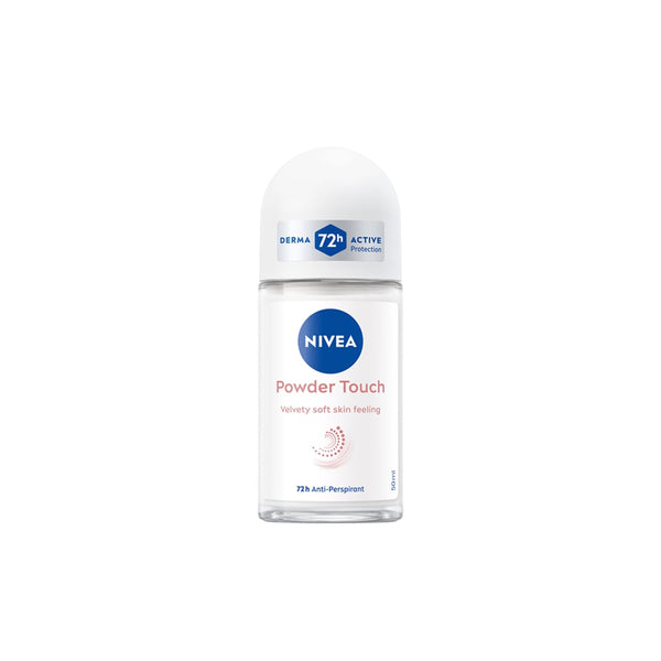 NIVEA Powder Touch Roll-On Deodorant, Powder Formula, 48-Hour Protection, 50 ml