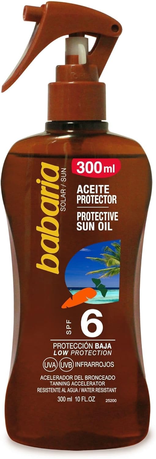 Babaria Protective Sun Oil Carrot Tanning Accelerator SPF 6 300 ml