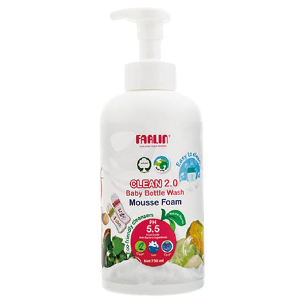 Farlin Baby Bottle Foam Wash Plant-Based Mousse Cleaner 750 ml