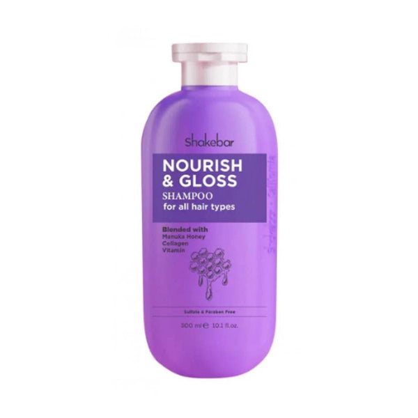 Shakebar Nourish & Gloss Shampoo Manuka Honey Collagen Vitamins 300 ml