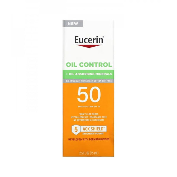 Eucerin Oil Control Face Sunscreen Cream SPF 50 UVA/UVB Fragrance-Free 75 ml