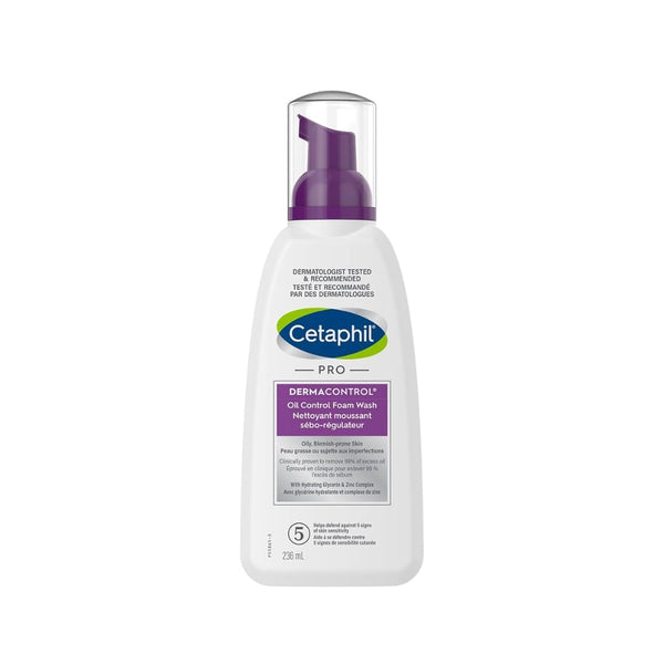 Cetaphil Derma Control Foaming Oil Control Wash Glycerin Zinc 236 ml