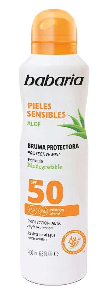 Babaria Sensitive Skin Protective Mist SPF 50 UVA UVB Protection 200 ml