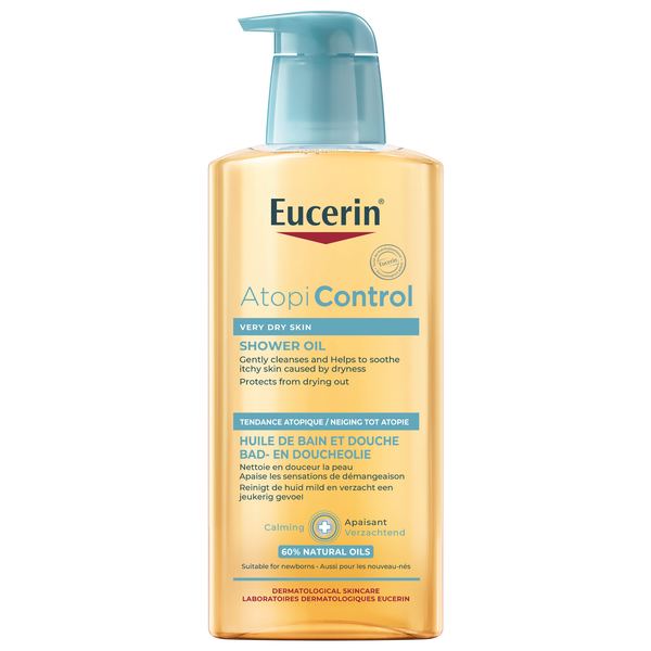 Eucerin AtopiControl Oil Bath Wash, Fragrance-Free Sensitive Skin Cleanser