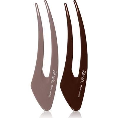 Super Brush Hair Clips, Contoured Lightweight Styling Clips, Brown, 2 Pieces