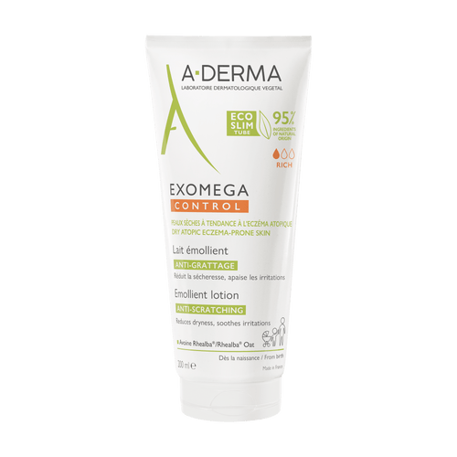 A-Derma Exomega Control Emollient Milk Lotion for Dry Skin, 200 ml