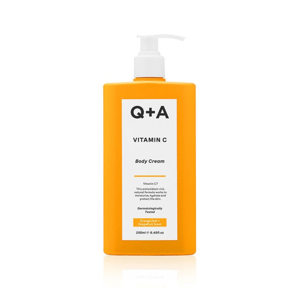 Q+A Vitamin C Body Cream Shea Butter Ginger Root Citrus Scent 250ml