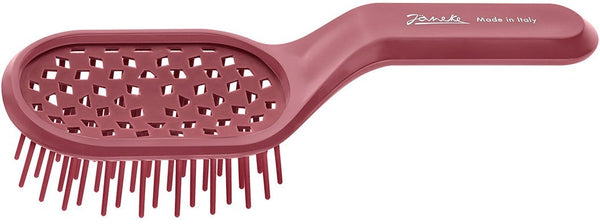 Janeke Curvy Vented Hair Brush Ergonomic Handle Pink