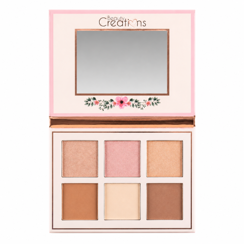 Beauty Creations Floral Bloom Highlight & Contour Palette, Smooth Blendable Formula, Multi-Color Palette