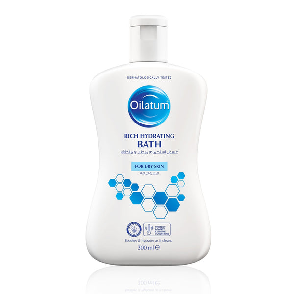 Oilatum Rich Hydrating Bath Formula Oil Wash for Dry & Sensitive Skin, 300 ml