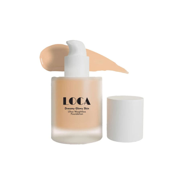Loca Dreamy Glowy Skin Foundation Liquid Luminous Finish Medium Buildable Coverage 02 Capuccino