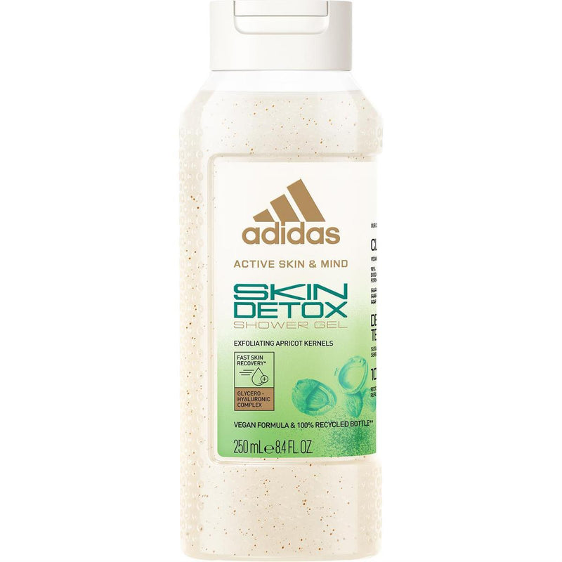 Adidas Active S&M Detox Women's Exfoliating Shower Gel Glycerol-Hyaluronic Complex 250ml