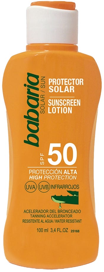 Babaria Aloe Vera Sunscreen Lotion SPF 50 for Face and Body 100ml