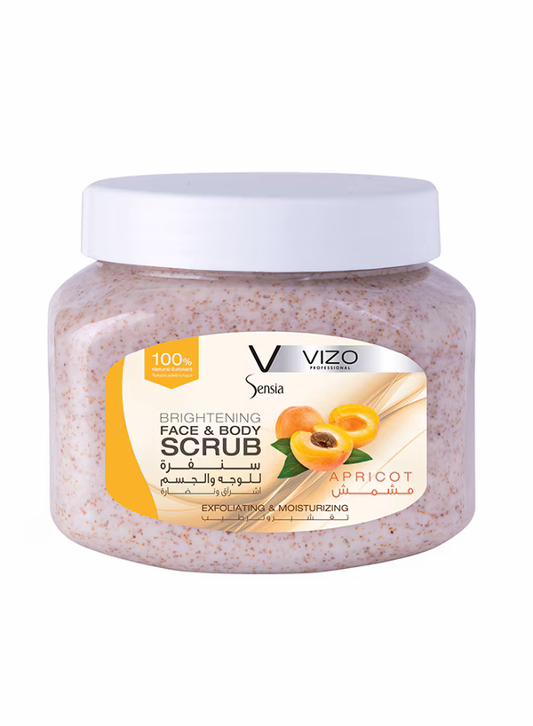 Vizo Sensia Face & Body Scrub Exfoliating Moisturizer Apricot 500 ml