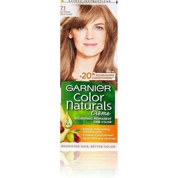 Garnier Hair Color Naturals Permanent Hair Dye 7.1 Ash Blond with Olive, Avocado and Karite Oils