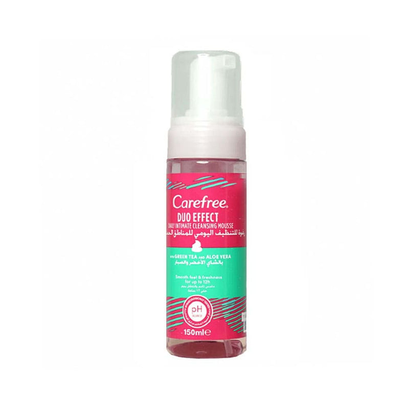 Carefree Duo Effect Daily Intimate Cleansing Mousse Green Tea & Aloe Vera 150 ml