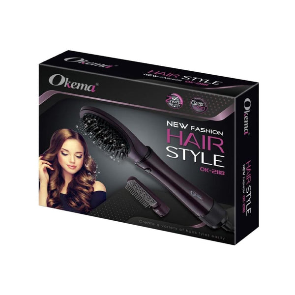 OKEMA Hair Styling Brush Dryer OK-2118, 1200W, Multiple Heat and Speed Settings