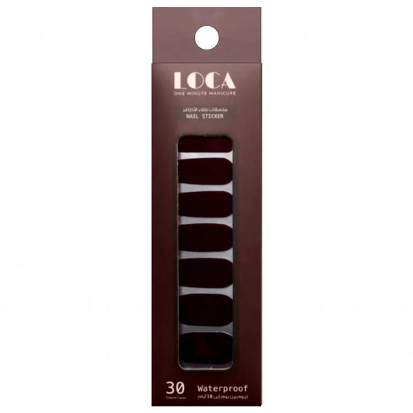 Loca Nail Stickers Waterproof Burgundy 30 Pieces