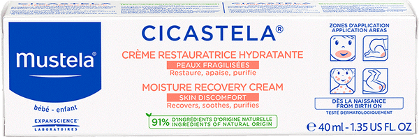 Mustela Cicastela Moisture Recovery Cream Panthenol Hyaluronic Acid 40ml