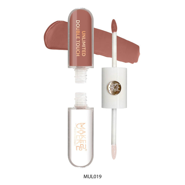Makeover22 Unlimited Double Touch Liquid Lipstick & Lip Gloss MUL019, 12-Hour Wear
