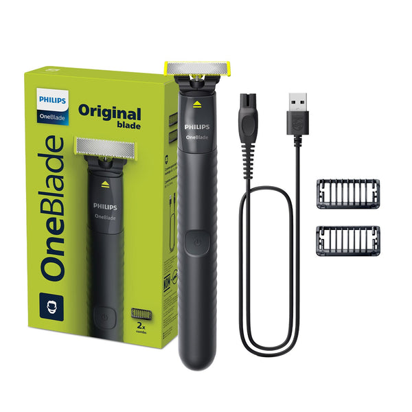 Philips OneBlade QP1424/10 Trimmer, Edger & Shaver Dual-Sided Blade Wet & Dry, 1mm and 3mm Combs