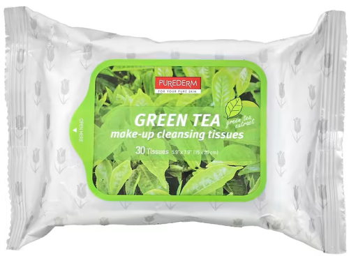 Purederm Green Tea Makeup Removing Wipes Gentle Cleansing Formula