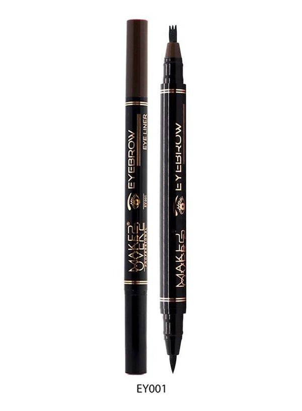 Makeover22 Eyebrow and Eyeliner Pen Dual-Sided Water-Resistant Black/Chocolate EY001