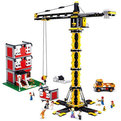 Sluban Tower Crane Construction Set Building Blocks, 1461 Pieces