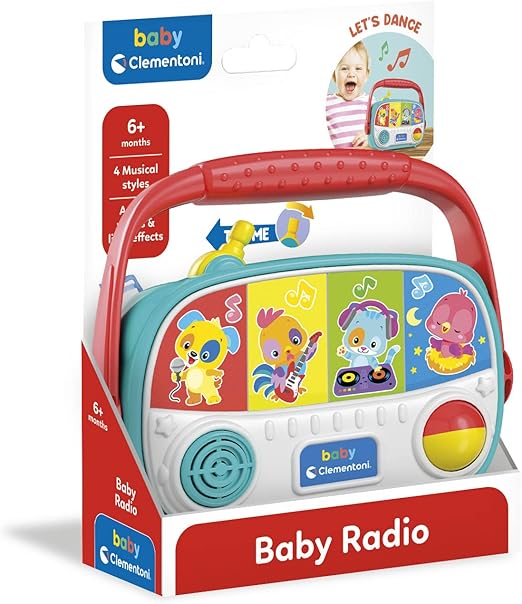 Clementoni Baby Radio Interactive Music Toy with 4 Buttons, 6+ Months