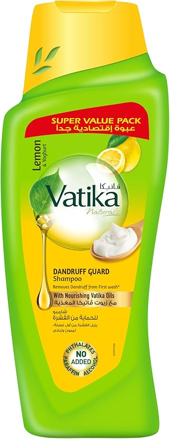 Vatika Dandruff Guard Shampoo Lemon & Yogurt Scalp-Cleansing Formula