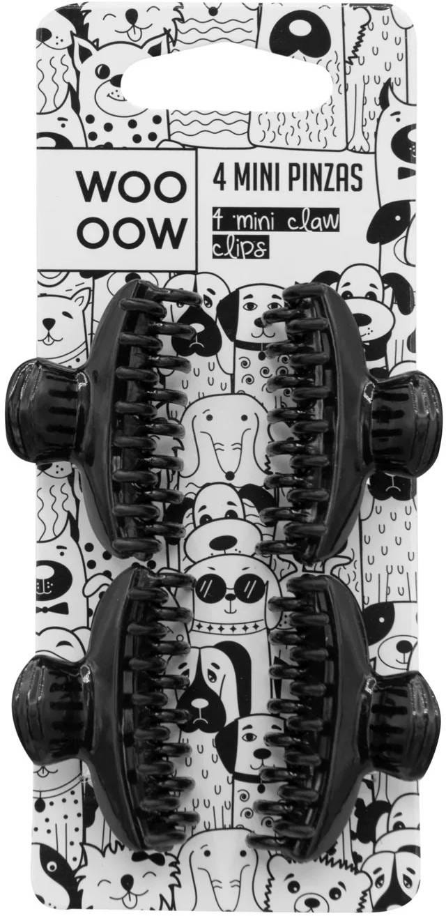 You Are The Princess WOO OOW Mini Hair Clips Black 4 Pieces Bora Bora