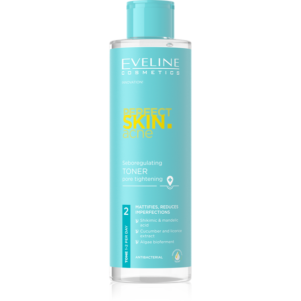 Eveline Perfect Skin Seboregulating Facial Toner with Shikimic & Mandelic Acids 200ml