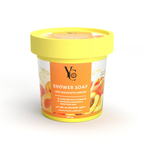 YC Shower Soap Salt Scrub with Apricot Exfoliating Body Scrub 300 g