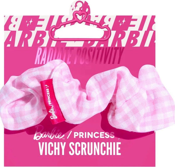 You Are The Princess Barbie Vichy Satin Bow Scrunchie Pink, 1 Pc